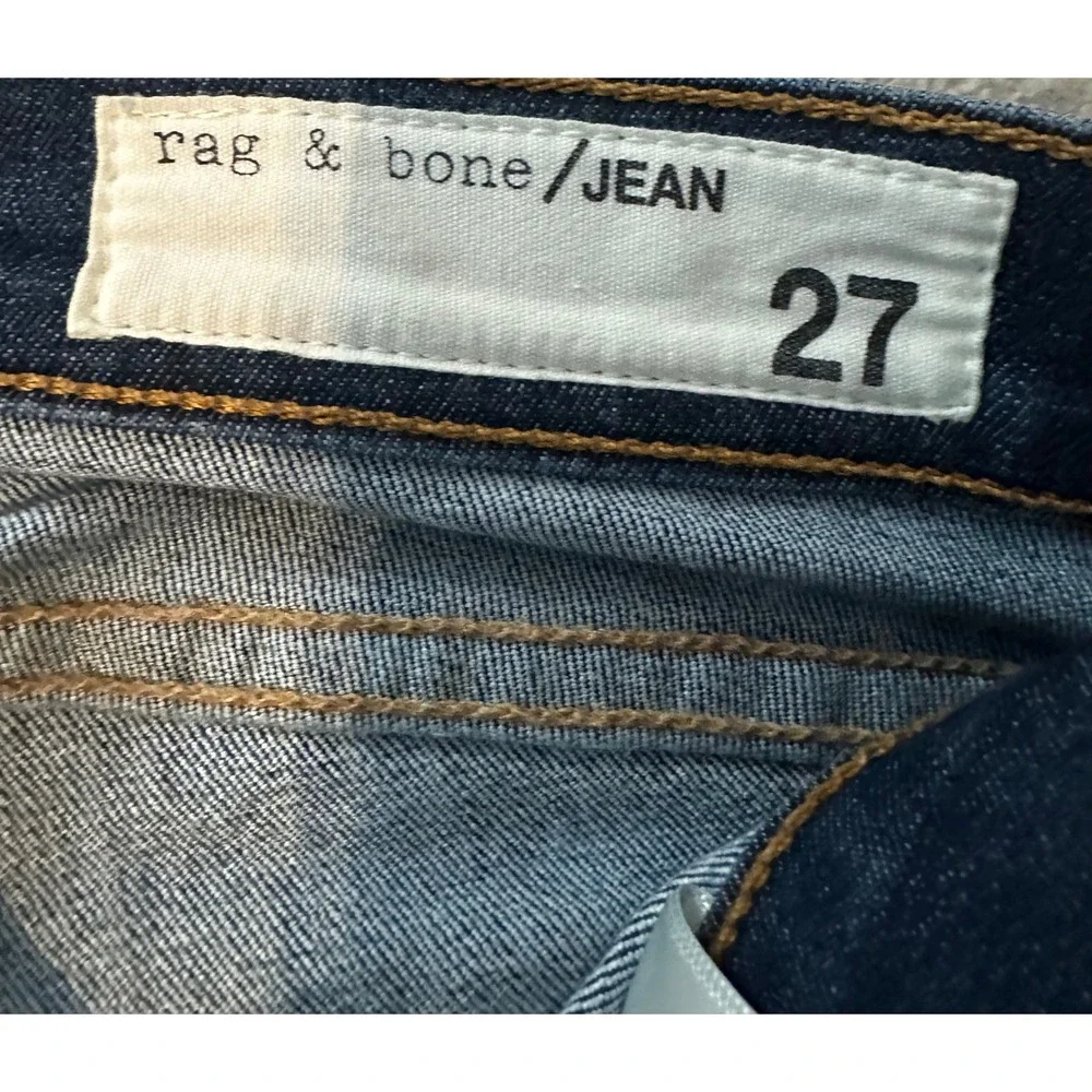 Rag & Bone JEAN Rae Capri Slim Jeans Dark Indigo W1526K122RAE Size 27